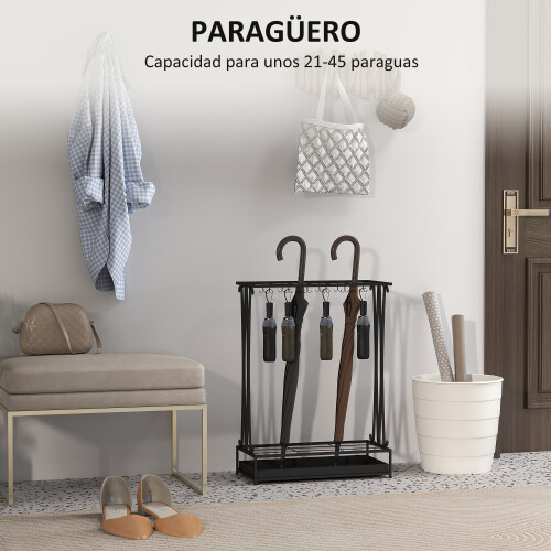 Homcom Paragüero Negro 50 x 24 x 68 cm 1