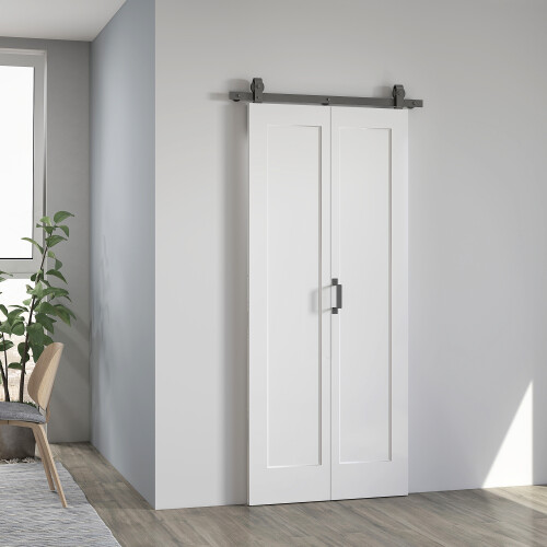 Homcom Puerta Plegable Corredera Blanco 90 x 3.5 x 210 cm 1