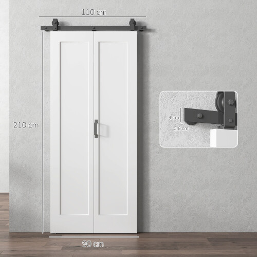 Homcom Puerta Plegable Corredera Blanco 90 x 3.5 x 210 cm 2