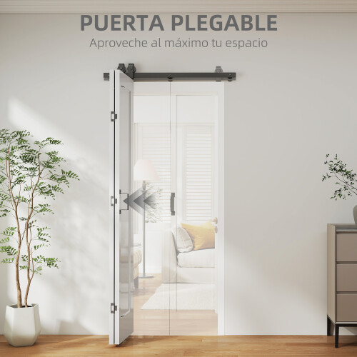 Homcom Puerta Plegable Corredera Blanco 90 x 3.5 x 210 cm 1