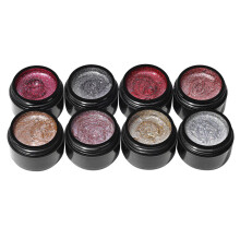 8 Colors Nude Gel Nail Polish Set for Women, UV LED Mirror Platinum Metallic Gel, LongLasting Finish
