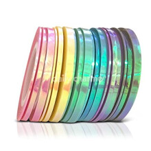 Grey Holographic Nail Striping Tape Set 3mm 10pcs – Precise Line Widths and Reflective Finish for Nail Art and Crafts