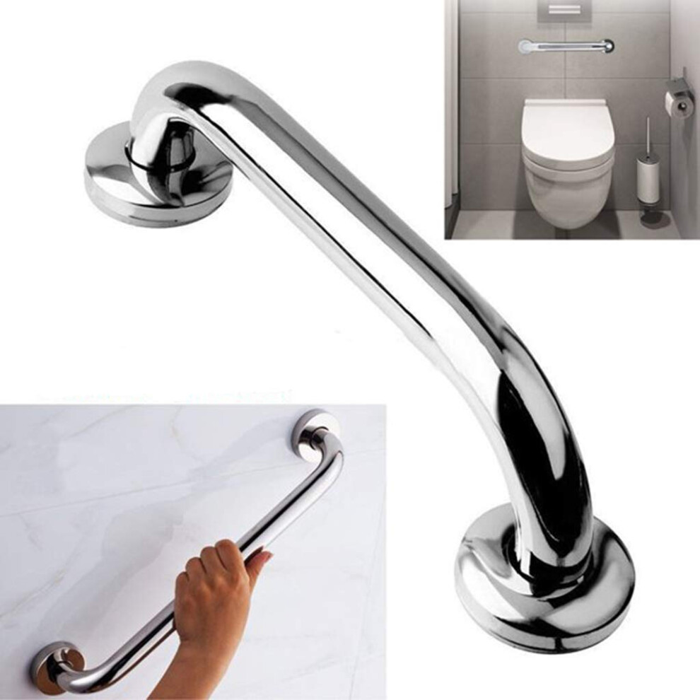 Stainless Steel Shower Grab Bar 40cm, Bathroom Safety Handrail with 2 in 1 Towel Bar and Ergonomic Grip
