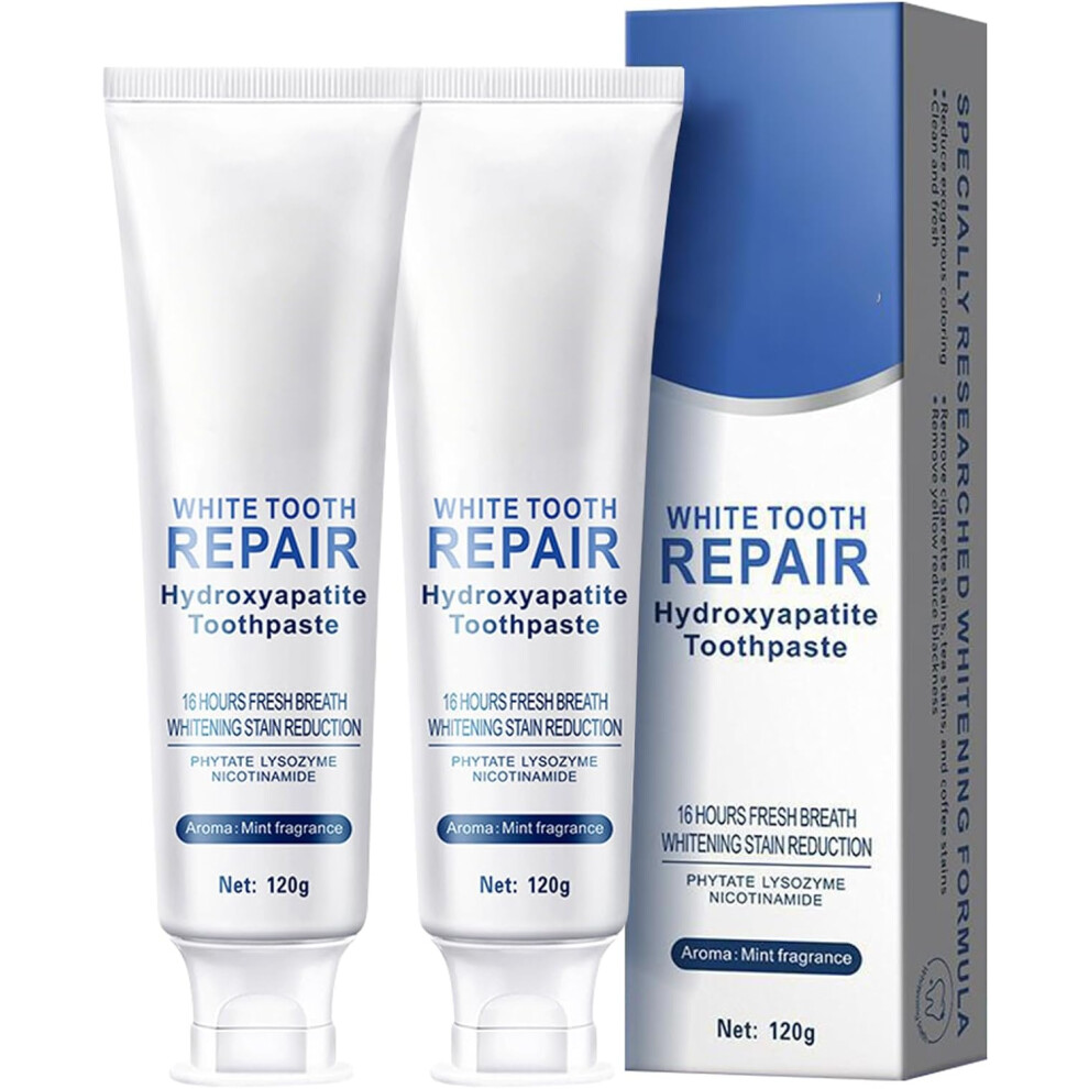 Gogerstar 2Pcs Hydroxyapatite Toothpaste, Nano-Hydroxyapatite Toothpaste, Fresh Breath, Mint Flavour, 260G Each