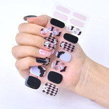 Halloween Gel Nail Stickers 24‑Piece Set Semi Cured UV Nail Wraps LED Curing Finish Long‑Lasting Wear