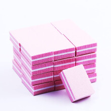 Pink Nail Files 50 Pack Double‑Sided Buffer Blocks Medium Grit Emery Surface for Gel and Acrylic Nails