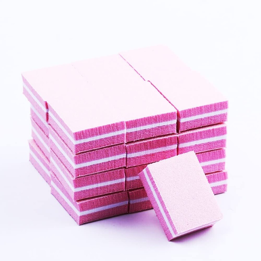 Pink Nail Files 50 Pack DoubleâSided Buffer Blocks Medium Grit Emery Surface For Gel And Acrylic Nails