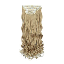 20 Inch Blonde Clip In Hair Extensions Set, 260g Thick Curly Wavy Style for Instant Volume Boost