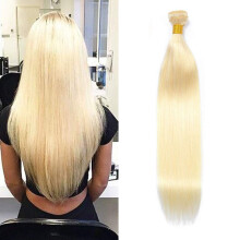 20 Inch 613 Bleach Blonde Remy Human Hair Extensions Sew In Weft 100g Soft Straight Bundles