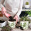 Multiple Size Ceramic Planter With Drainage-green flower 2