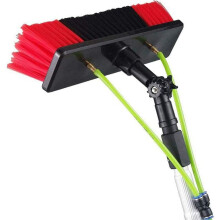 Water Fed Pole 12M Telescopic Window Cleaning Pole Kit with Extendable Reach and Soft Bristle Brush for Solar Panels