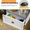 PawHut Conjunto Comedero Contenedor Blanco 60 x 30 x 36 cm 2