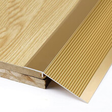Gold Aluminum Floor Transition Strip for Doorway, Non‑Slip T Shape Threshold Ramp 130cm