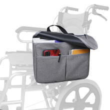 Waterproof Wheelchair Armrest Bag with Large Capacity Storage and Reflective Stripes for Walker and Wheelchair