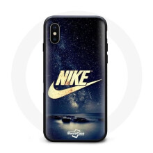 Hülle - Nike - iPhone XS Max - Goldenes Logo - Sternenhimmel - Flexibel