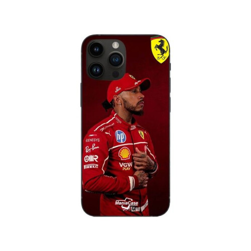 Ferrari Handyhülle - Ferrari - Iphone 15 Pro Max - Flexibel - Silikon - Lewis Hamilton Muster