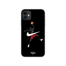 Telefoonhoesje - Nike - Iphone 12 - Soepel - Silicone - Zwart Jordan-logo