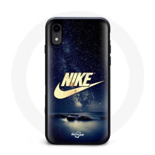 Coque - Nike - iPhone XS - Golden Logo - Sternennacht - Flexibel