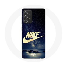 Coque - Nike - Galaxy A52 - Flexibel - Schwarz - Goldenes Logo Nacht mit Sternen