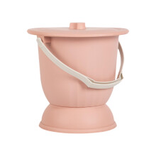 Portable Pink Commode Bucket with SnapOn Odor Lid and AntiSlip Base for Children Home Care