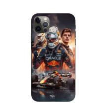 Coque - MANIACASE - iPhone 15 Pro Max - Noir - Souple - Verstappen F1 art wallpaper