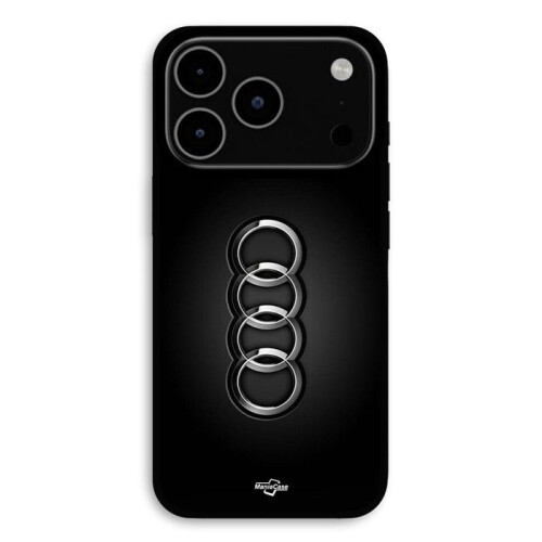 Iphone 17 Pro Hülle Audi Logo vorne schwarz Maniacase