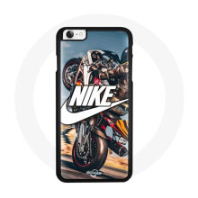 Coque voor Iphone 7 - Nike - Witte Logo - Motoorwielpatroon - Zacht - Sportief