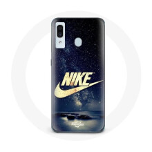 Coque - Nike - Galaxy A20e - Zacht - Zwart - Gouden Sterrennacht Logo