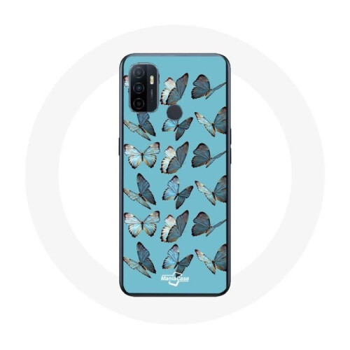 OPPO Capa - Oppo - A53 - Azul - Borboletas - Flexível
