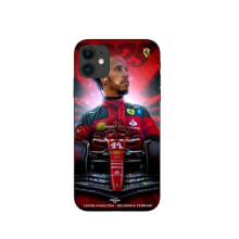 Coque - Ferrari - Iphone 12 - Lewis Hamilton - Flessibile - Nero