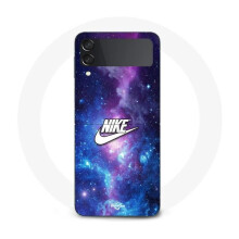 Coque - Nike - Galaxy Z Flip4 - Weißes Logo - Buntes Design - Flexibel
