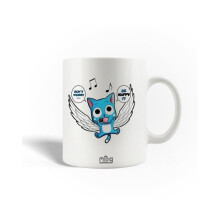 Tazza in Ceramica - Non Preoccuparti Sii Felice - 30cl - Lavabile in Lavastoviglie - Bianca