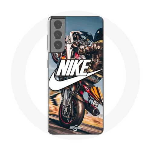 Nike Capa - Nike - Galaxy S21 - Flexível - Logotipo Branco - Roda de Moto