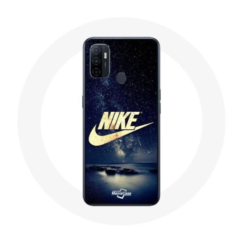 Nike Capa - Nike - Oppo A53 - Logotipo Dourado - Noite Estrelada - Flexível
