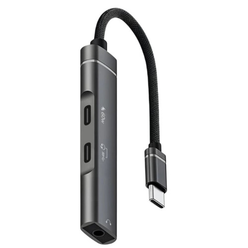 DAC Audio 3.5 Adapter Type-C HUB Splitter for Converting Mobile Phones Tablets to Digital Analog Audio Conversion B