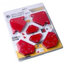 Ensemble de 6 Pièces pour Positionnement de Soudage : Outil Auxiliaire Magnétique, Support Magnétique Multi-Angles et Biseauté à Angle Droit