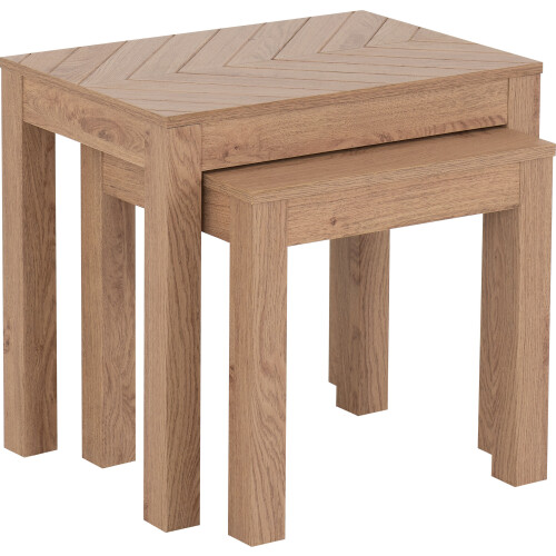 Seconique Leon Nest Of 2 Tables - Medium Oak Effect 1