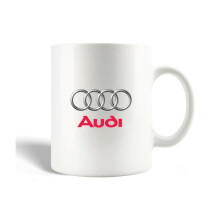 Mug - Audi - Logo Gris Rose - Céramique - 30cl - Compatible Lave-Vaisselle