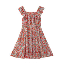 Vestido para Meninas de 5 Anos da Cub Mcpaws | Vestido Sem Mangas de Algodão Floral Vermelho | 5-6 Anos