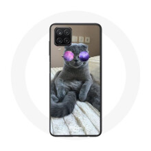Hoes voor Samsung Galaxy A22 4G Chat met paarse bril.