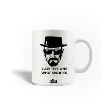Mug in ceramica - Breaking Bad - Io sono colui che bussa - 30cl - Lavabile in lavastoviglie - Bianco