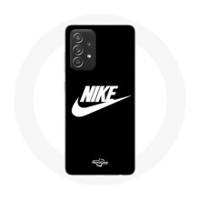 Hülle für Samsung Galaxy A52 mit weißem Nike-Logo auf schwarzem Hintergrund