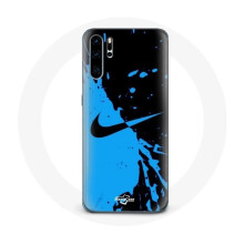 Hülle für Huawei P30 - Nike - Blau und Schwarz Logo - Flexible - Sportlich - Schutz