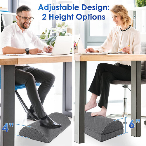 Foot Rest for Under Desk Adjustable Angle Ergonomic Foam Support for Office Work and Gaming Black 1