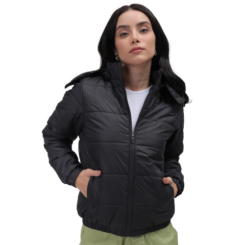 Vrouwen Polyester Gewatteerde Puffer Jas met Kap