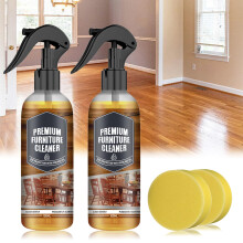 Wood Furniture Polish Beeswax Spray 120ml, Natural Cleaner for Wood Floors and Furniture, Instant Shine Restoration (2 PCS)