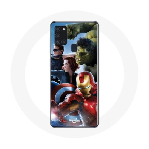 Avengers Coque - Avengers - Galaxy A21S - Flexibel - Schokbestendig - Wit
