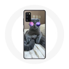 Coque voor Samsung Galaxy S20 plus Kat met paarse bril.