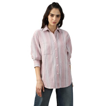 Camisas de Manga Longa Oversized de Algodão para Mulheres High Star