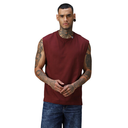 High Star Ανδρικά Μπλουζάκια Ριχτή Γραμμή με Στρογγυλή Λαιμόκοψη 14 Μπορντό